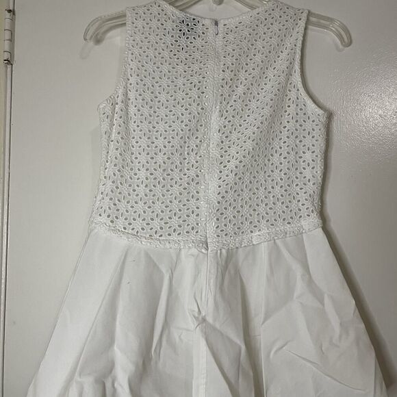 Anthropologie HD in Paris Eyelet Hi Low sleeveless cotton Blouse White Size XS - Picture 8 of 8